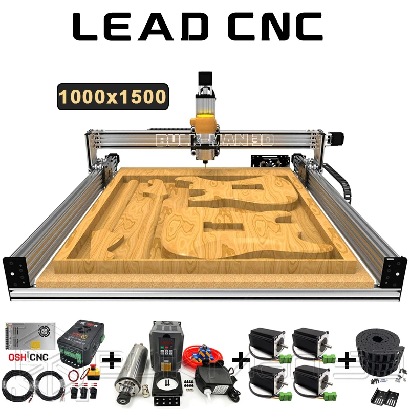 

BulkMan 3D 1000x1500mm Lead CNC Full Kit Screw Driven 4 Axis Carving Engraver Complete Kit with Upgraded Lead Screws