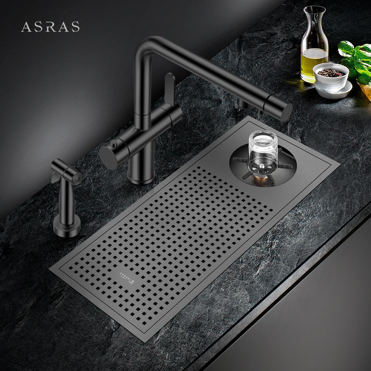 ASRSA 3419N Stainless Steel Nano Gray Cup Cleaning Device, Automatic High-Pressure Cleaning