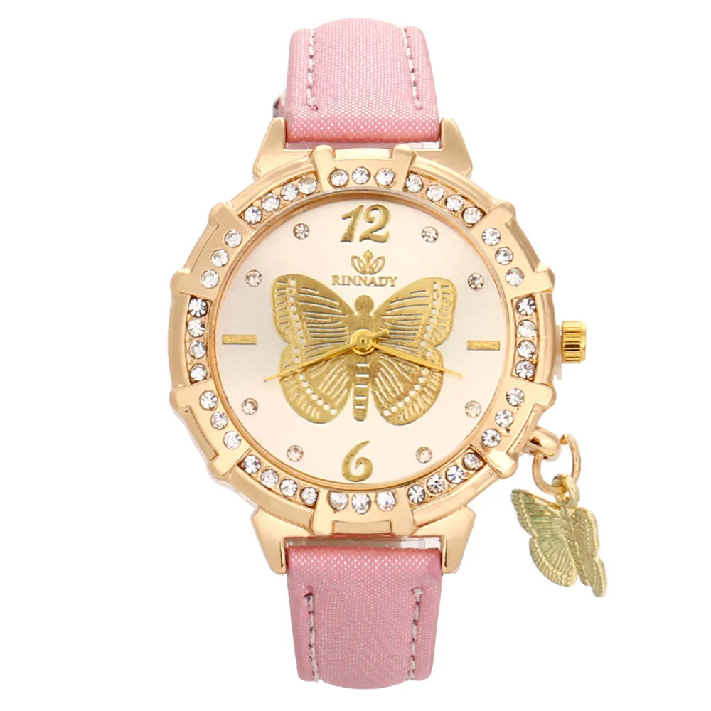 

2023 New Fashion Women Quartz Watches Butterfly Tower Rhinestone Pendant WristWatches Suitable for Travel Shopping Ladies