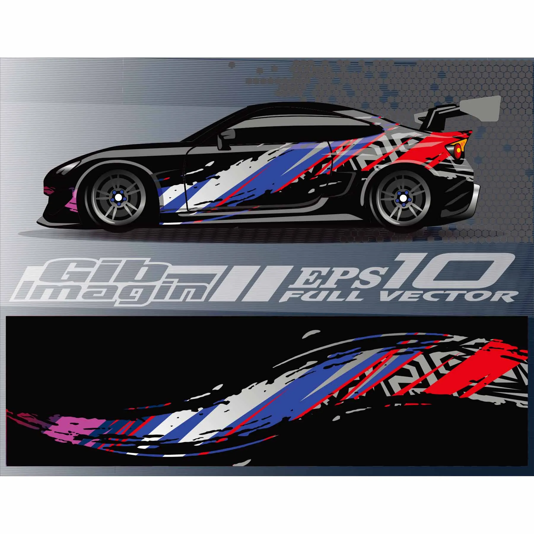 Vetor Design Embalagem Carro Corrida Design Adesivos Carro