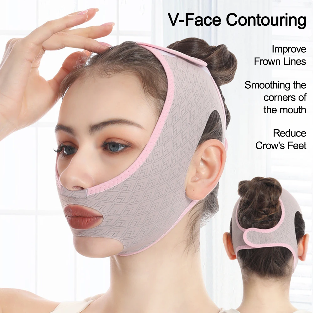 Traspirante V Face Band Cheek Lift Up Face Maschera Sottile Ridurre Doppio Mento V-Line Shaping Bandage Anti Rughe Face Bandage Bellezza