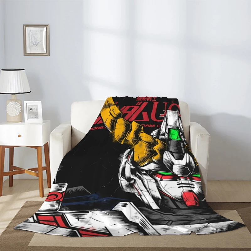 

Furry Gundam Anime Custom Blanket Blankets for Decorative Sofa Blankets for Bed Winter Throw & Throws Double Fluffy Soft Fleece