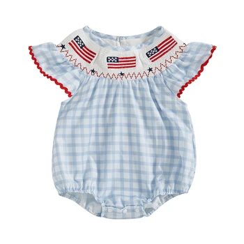 Baby Patriotic Bubble Romper 1