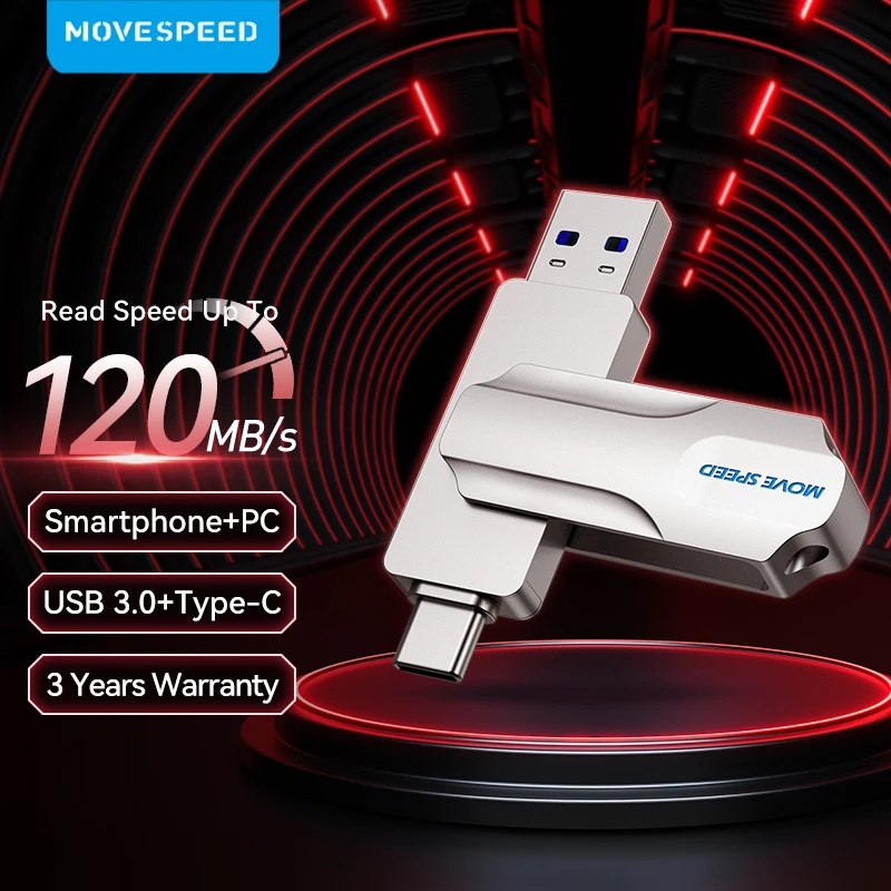  MOVESPEED 120MB/s USB Type C Flash Drive Support OTG 1TB 64GB 128GB 256GB 512GB USB 3.0 Pendrive for Macbook Phones Laptop PC 