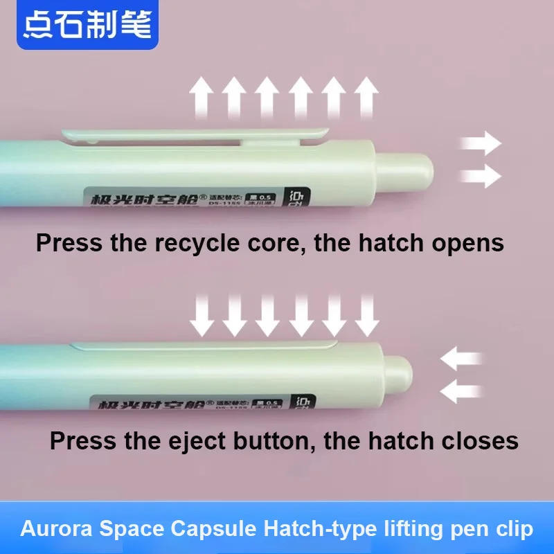 Aurora Time Capsule Gel Pen 0.5mm Retractable Gradient Multicolor Rod Aesthetic Sign Pens for Journaling Notetaking Exam Drawing 4