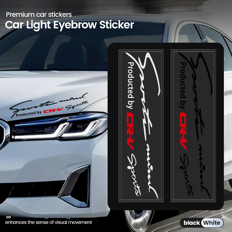 1/2Pcs Car Light Sopracciglia Sticker Styling Decorazione Decalcomania Per Honda Mugen Civic Typer Xr-V Vtec Ur-V Si Rr City Fit Cr-V Dohc