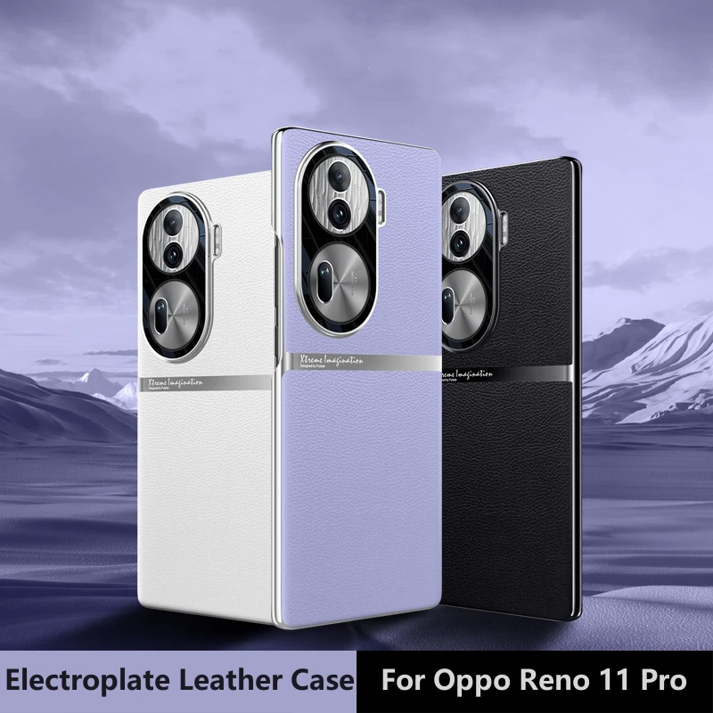 

Для Oppo Reno 11 Pro чехол стильный гальванический Роскошный кожаный чехол для Reno 11 Pro 5G защитный чехол для камеры противоударный бампер