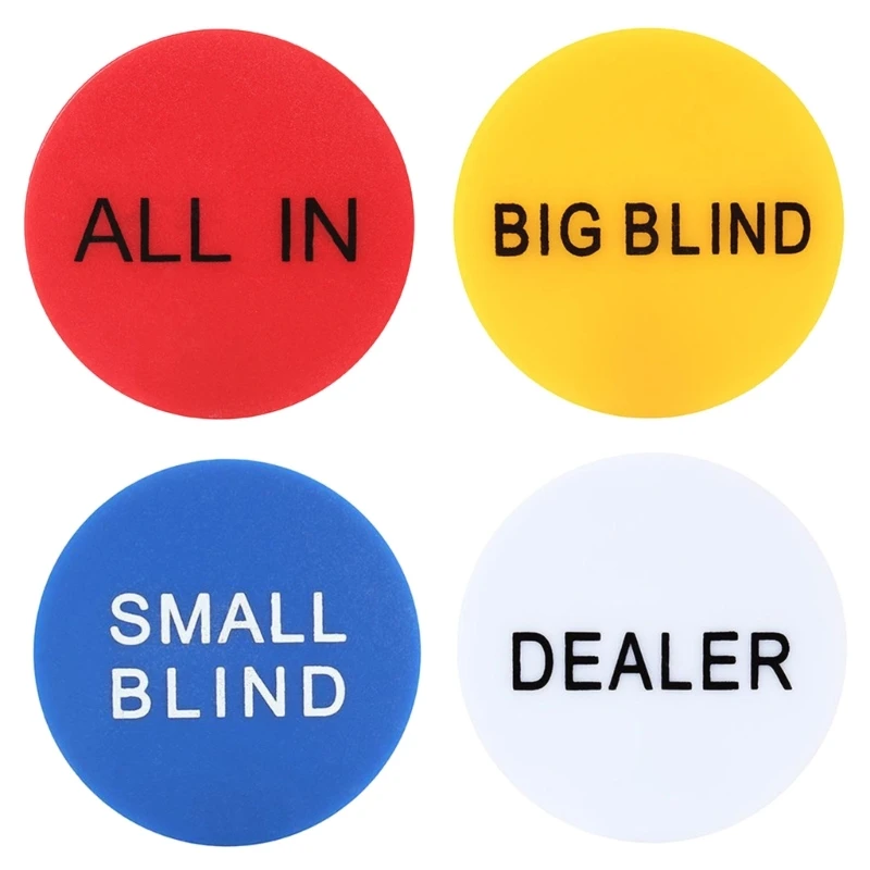 4Pcs Professional Poker Game Small Blind Big Blind Dealer Buttons Poker Cards Guard Protector Coin Chip Button poker dealer button