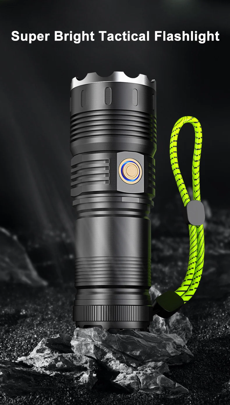 Description Picture 2 of itemNew Ultra Strong Light Flashlight Long Range 5000M High Lumen Patrol Focusing Long Range Zoom Multifunction 30W LED Flashlights