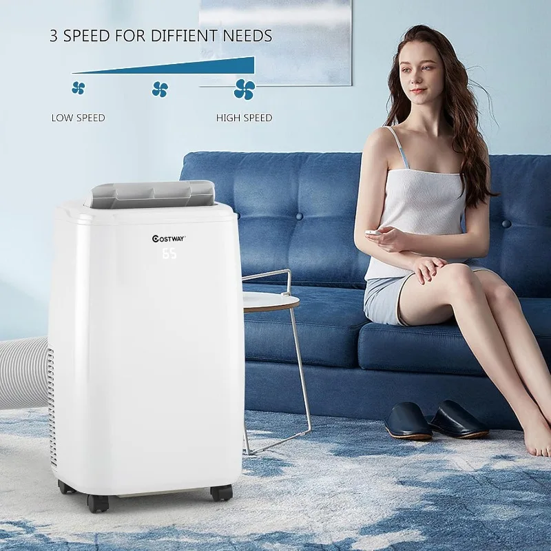 COSTWAY 1,0000 BTU Portable Air Conditioner,Cooling for Space up to 350 sq. ft with3 Modes,Multifunctional AC with RemoteControl 3 COSTWAY 1,0000 BTU Portable Air Conditioner,Cooling for Space up to 350 sq. ft with3 Modes,Multifunctional AC with RemoteControl 3
