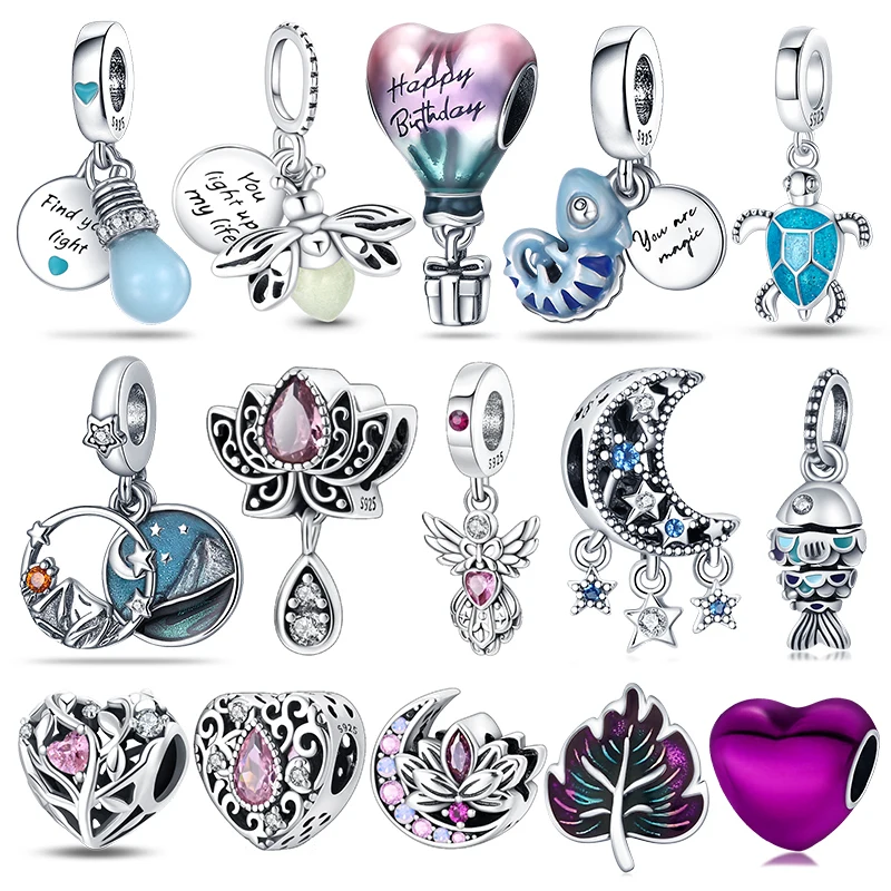 Charm Jewelry Beads Charms Sterling Silver Jewelry Sterling Silver Beads Bead Jewelry Making Silver Charm Bead Charm Bead Beads Jewelry Sterling Silver Beads Charm Silver Bead Bracelet Silver Charm Bracelet Loose Beads Hot Glow Discoloration Charm Beads Fit For Pandora 925sterling Silver Bracelets DIY Jewelry Making