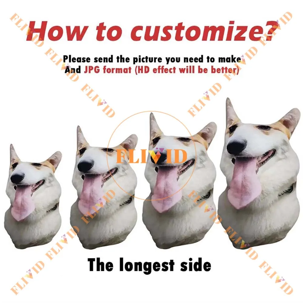 Personalized Ugly Dog/Cat Pillow,Custom 3D Pet Pillow,Customized Animal Pillows,Pet Loss Memorial Birthday Gift,Pet Lover Gift 4