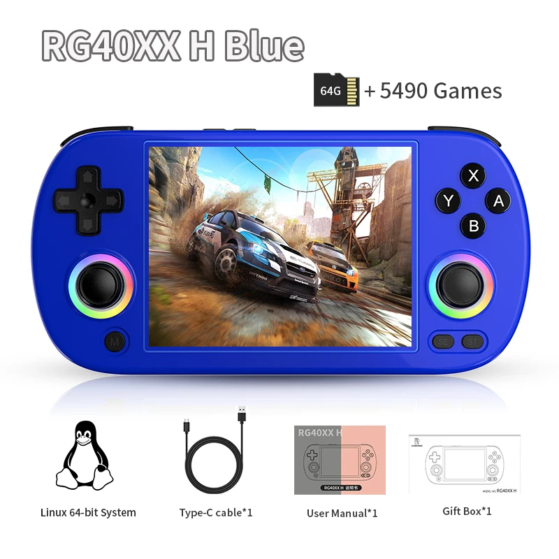 ANBERNIC RG40XX H ハンドヘルドゲームコンソール Linux 64