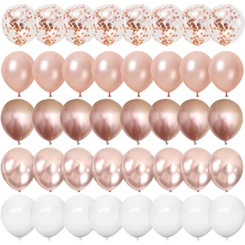 40pcs 12inch Rose Gold Confetti Latex Balloons Happy Birthday Party Decorations Kids Adult Boy Girl Baby Shower Wedding Supplies