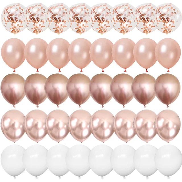 40 pièces 12 pouces or Rose confettis ballons en Latex joyeux anniversaire décorations de fête enfants adulte garçon fille bébé douche fournitures de mariage 1