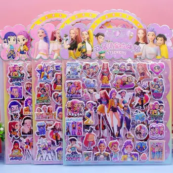 1/3/6PCS Kpop Demon Hunters Sticker Anime Tiger Rumi Mira Zoey Laser Cut Stickers Office Stationery and School Supplies Decor