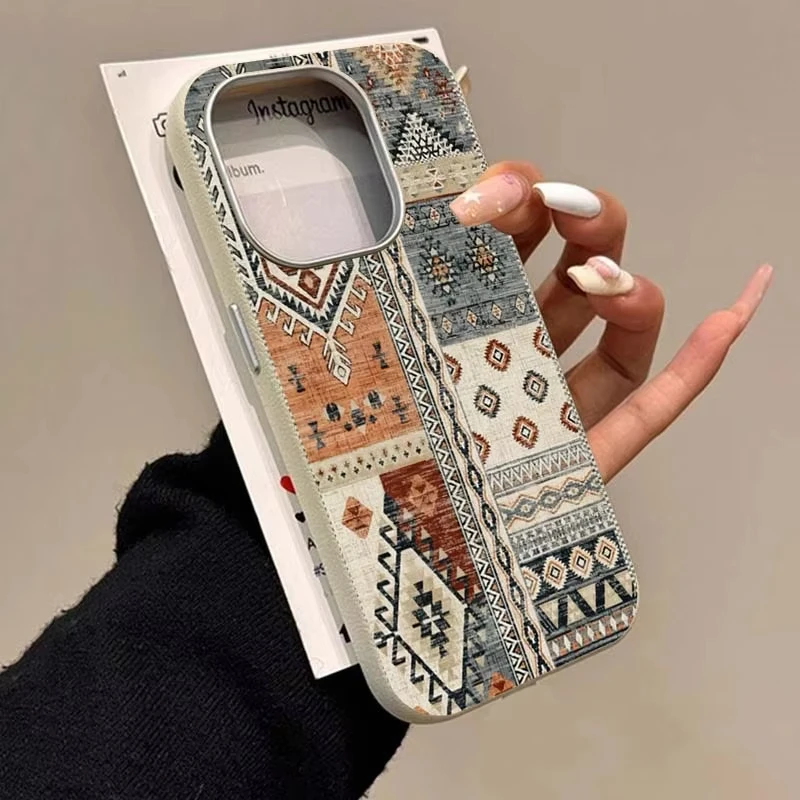 Vintage Grid Design Phone Case, Slim and Stylish Protector