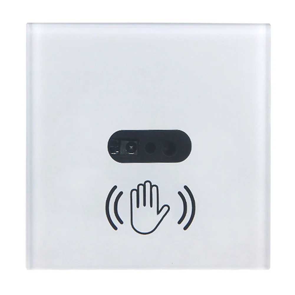 

10A Smart Wall Light Switch Infrared Sensor Tempered Glass Panel UK Neutral Wire No Touch Needed Avoid Contact With Bacter