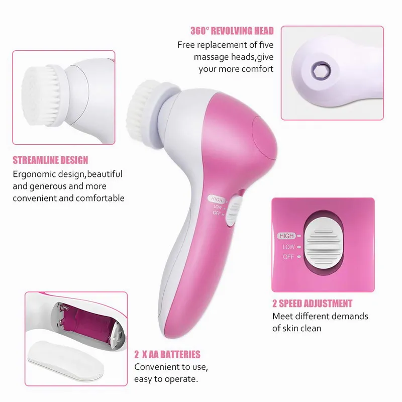 Multifunctional Rotating Facial Cleansing Brush Callous Remover Facial Brush Massager Brosse Nettoyante Visage 3