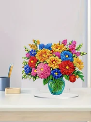 Elegant Floral Pattern Diamond Painting Ornament - DIY Home Décor Accessory - 19x16 (WHITE)