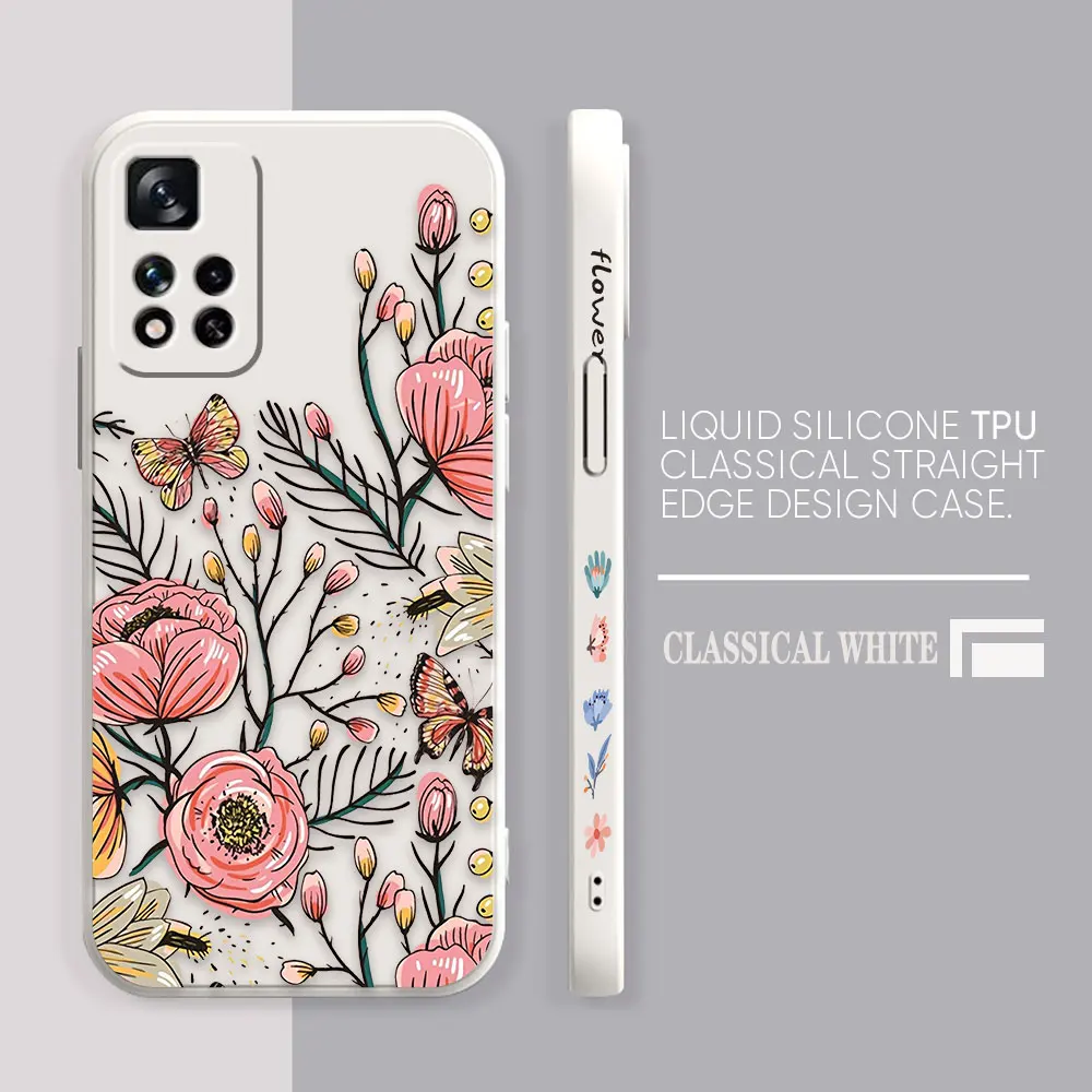 thumbnail image 1 of Case For Redmi Note 12 11 11T 11R 11E 10 9 8 7 7S PRO PLUS 4G 5G Simple Liquid silicone Case The Most Beautiful Flower, 1 of 5