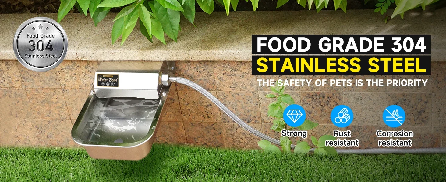 Stainless steel dog water bowl