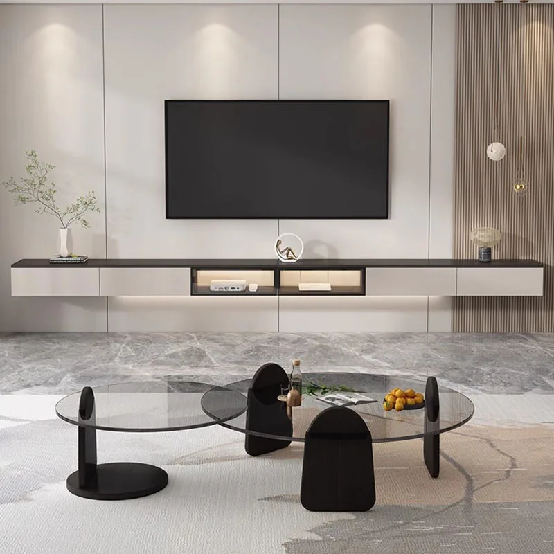 

Monitor Floating Tv Cabinet Storage Sideboard Front Shelves Center Tv Stand Mount Modern Meuble Cuisine Theater Furniture