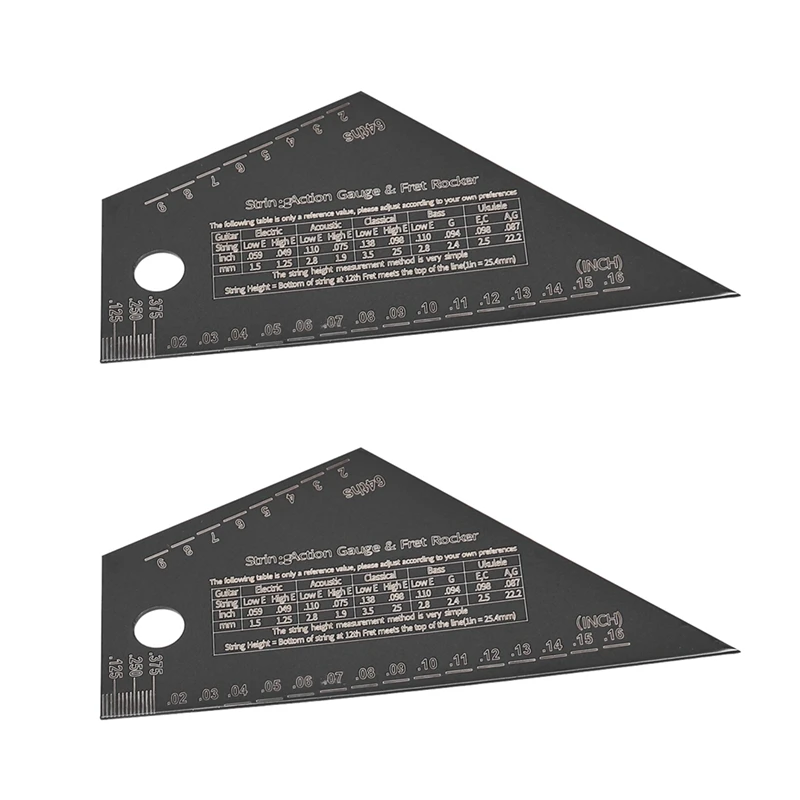 

2X Fret Leveling Tool Guitar Bass Neck Fingerboard Measuring Ruler Stainless Steel Fret Rocker Guitar Luthier Tool