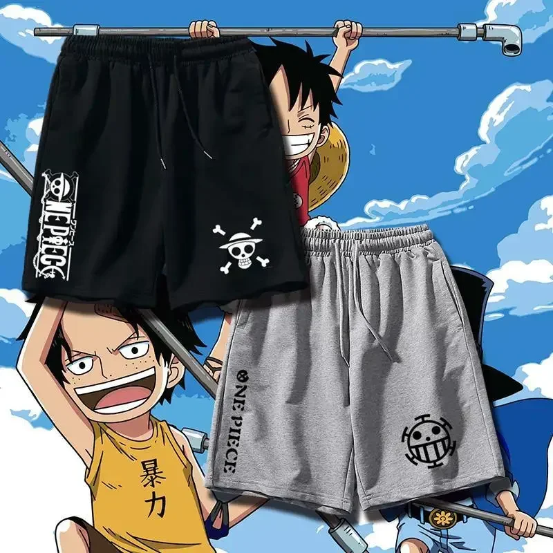 

Аниме Парусная цельная соломенная шляпа Luffy Мультяшные шорты Super Fire Модные свободные взрослые студенты повседневные пятиконечные брюки