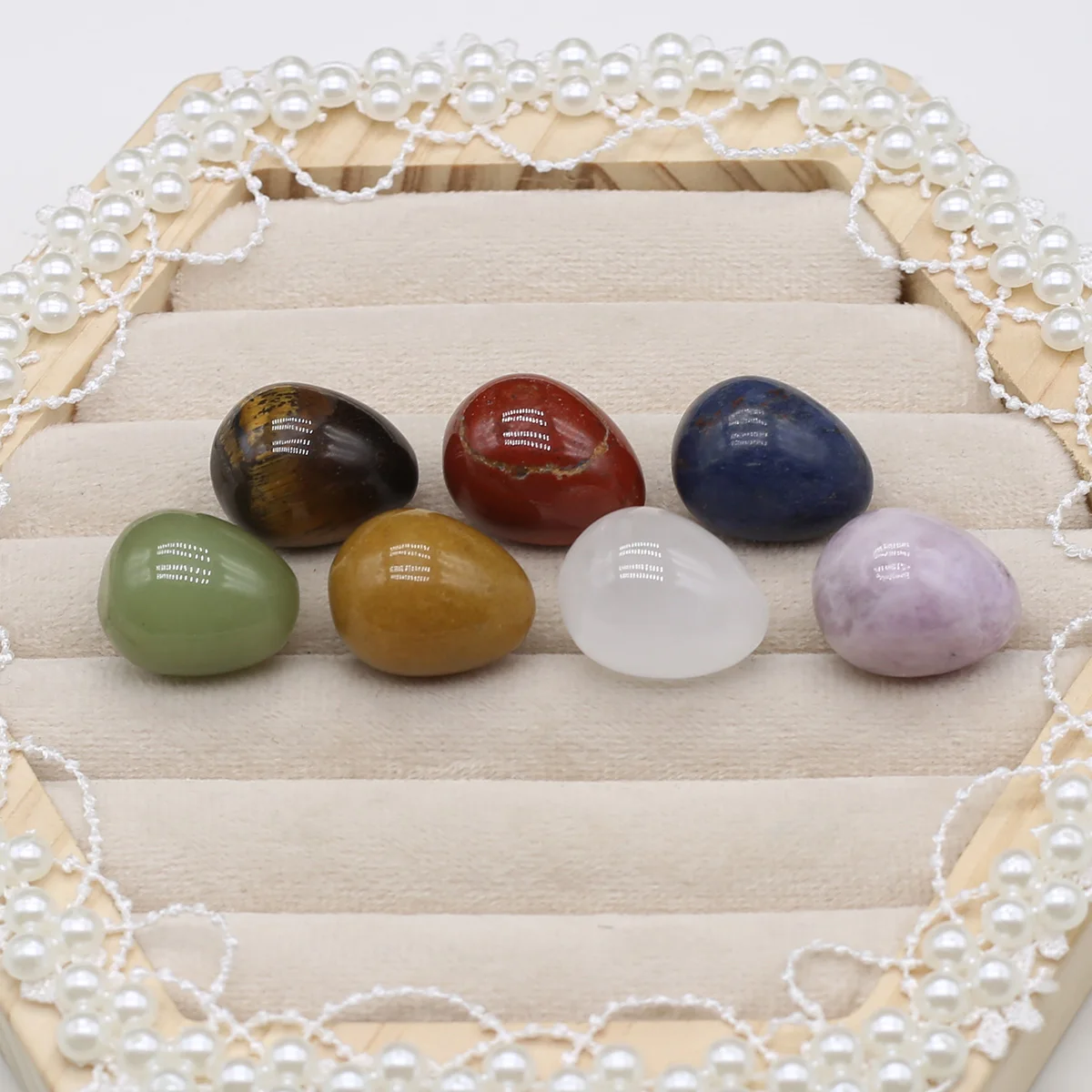 

Natural Stone Egg Shaped Ornament decorations Home Making DIY Charm Necklace Bracelet Jewelry Women Men Gift Party Bead