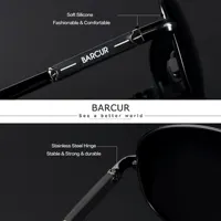 BARCUR-Lunettes de soleil pilotes polarisées pour hommes, accessoires de conduite, pêche, randonnée 3