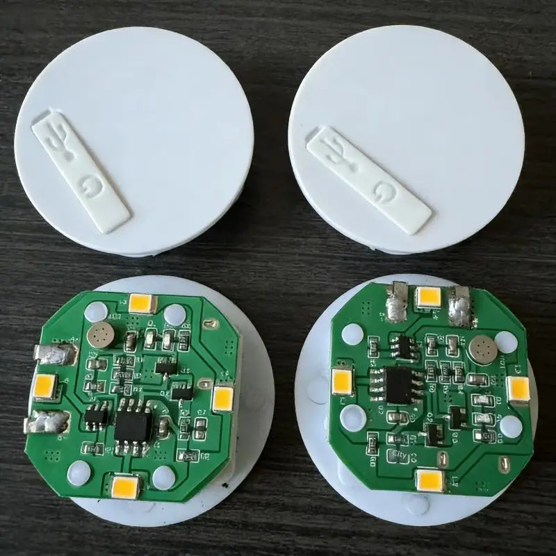 새로운 1Pcs 태핑/사운드 제어 조명 장난감 38mm 충전식 LED 라이트 나이트 램프 DIY 인형 집 액세서리 벽 침대 옆 램프