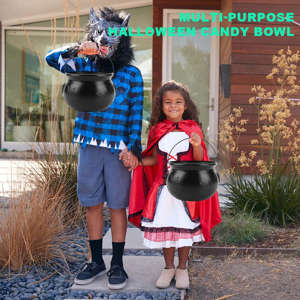 Halloween Decor Outdoor Large Witch Cauldron on Tripod with Lights Candy Bucket Halloween Bonfire Horror Carnival Party Decor 20