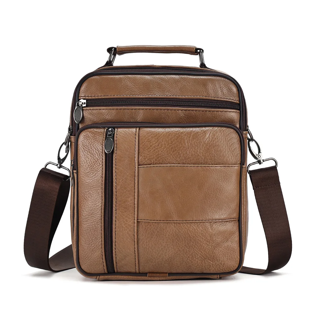 

Vintage Leather Shoulder Bag with Large Capacity for Commuting and Business Travel