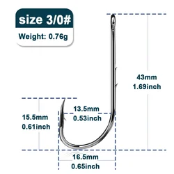 25 - Piece Baitholder Fishing Hooks Set - Sea Fishing Shank Beak Hooks (Size - 3 - 0 Gap - 13.5mm)