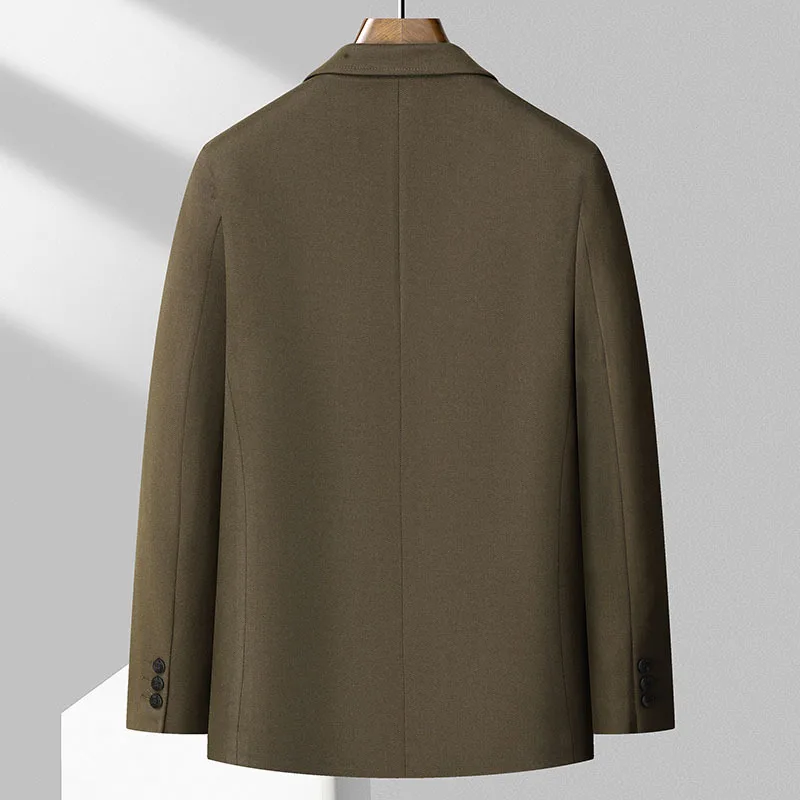 Men's Suit Jacket 2023 Autumn Winter Camel Fashion Office Wear Male Blazer Single Breasted High-quality Business Casual Man Coat