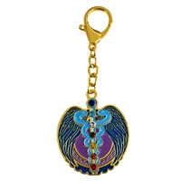 Feng Shui 7 Chakra Snake Amulet Jewels Life Force Keychain Healing Key Chain 1