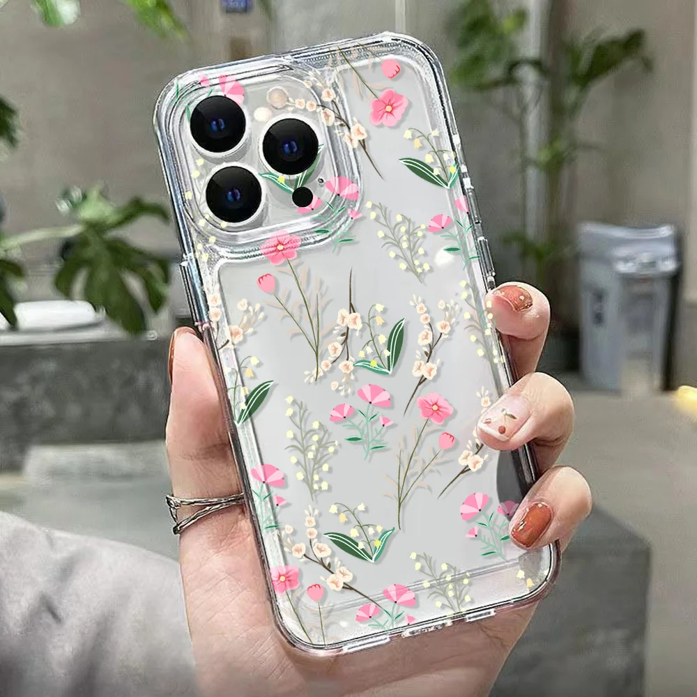 Premium Transparent Floral TPU Silicone Case - Soft and Elegant Protection