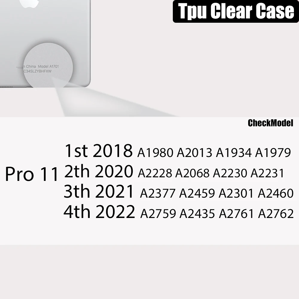 Sleek Transparent Tablet Case with Pencil Holder and TPU Protection