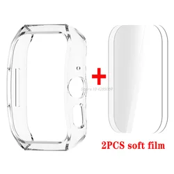 2PCS Soft Film + PC Protective Case: Durable Hollow Shell Bumper for Enhanced Wearable Protection (Clear)