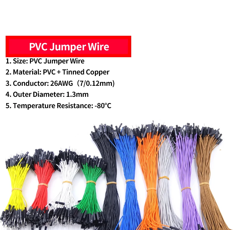 Silikon Jumper Draht 1Pin Dupont Kabel 26AWG PVC Kupfer Männlich Weiblich Solderless Elektrische Linie Stecker Für DIY Arduino Draht – Detail 4