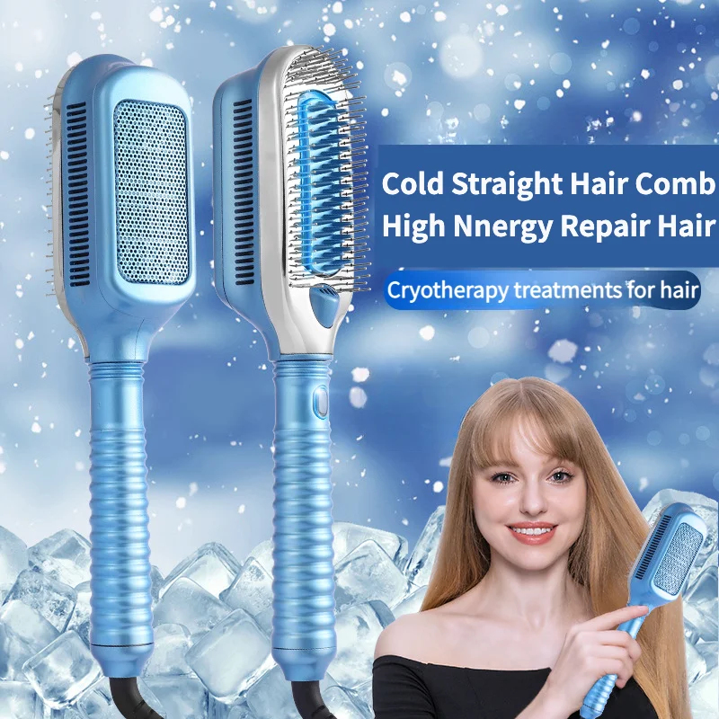 Professional Cold Air Comb Ice Therapy Negative Ion Hair Comb Cold Perm Hair Straightener 0