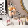 European Rabbit Bow Jewelry Box Clear Lipstick Cotton Sabs Jar Desktop Trinket Storage Box Living Room Fruit Snack Jar with Lid 1