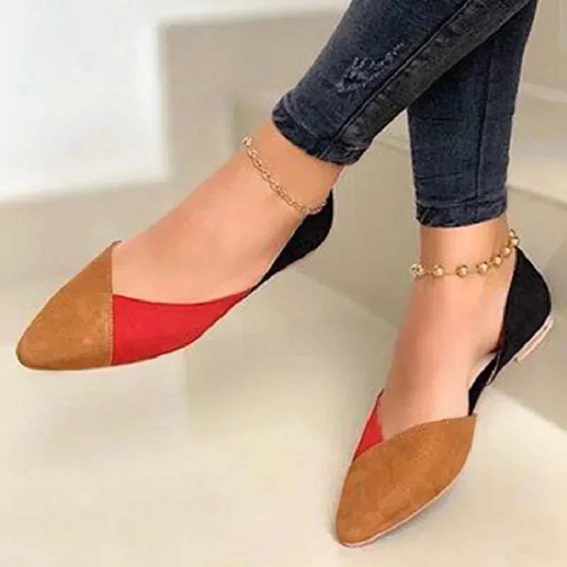 New 2024 Summer Color Matching Women's Shoes Casual Fashion Women's Flat Shoes Ballet Comfortable Flat Women's Shoes Casual