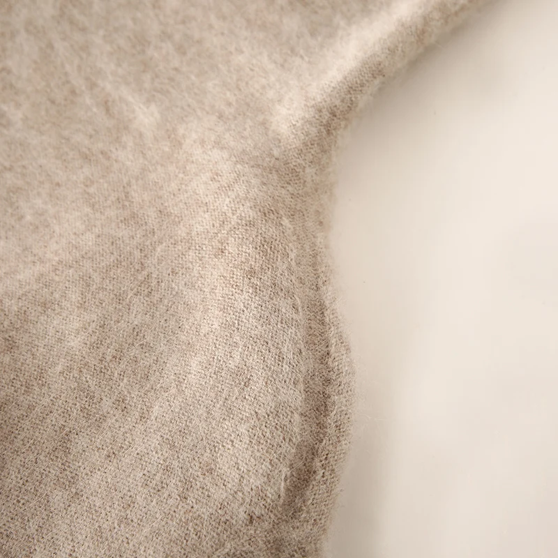 ZYCZCXX 100% Mink Cashmere Women Sweater Basic Bottoming Female Pullover Long Sleeve New Knitwear Tops turtleneck Autumn Winter 4