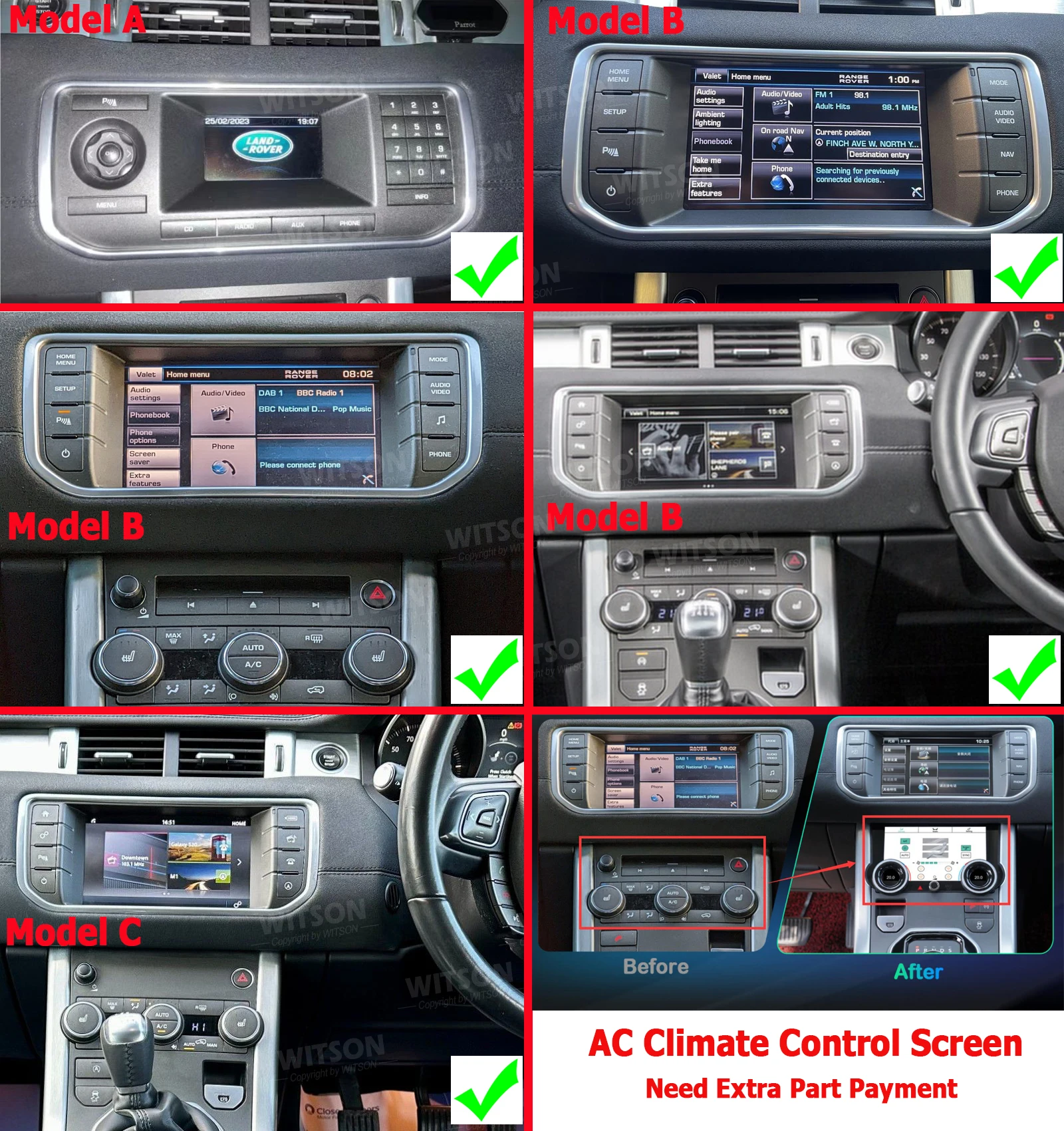 Car Radio WITSON Auto Stereo GPS CarPlay 10.25 For Land Range Rover Evoque 2012-2018 Keep Bosch Harmon System AC Climate Control