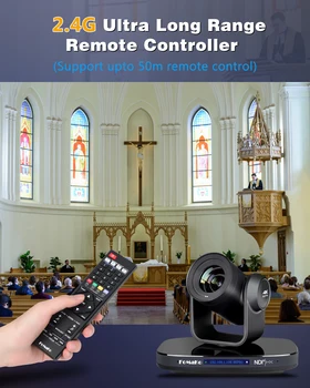 FoMaKo 60FPS 4K NDI PTZ Camera, 20X Optical Zoom(4pcs)+kC608 Pro PTZ Controller+M2 Video Mixer Switcher,NDI PTZ Bundle 2
