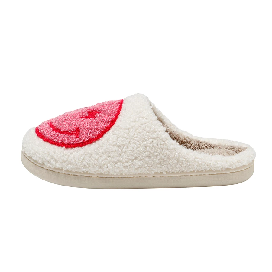 Women Super Cute Lightning Smile Face Slippers House Funny Ladies Casual Footwear Winter Shoes Fluffy Slides for Home 4