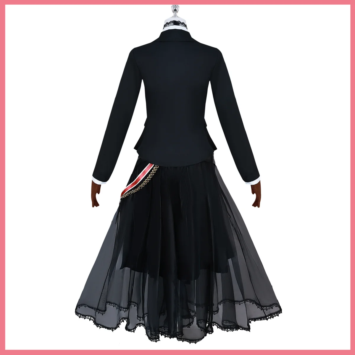Fantasy Black Cloak Skirt Coat Cosplay Costume