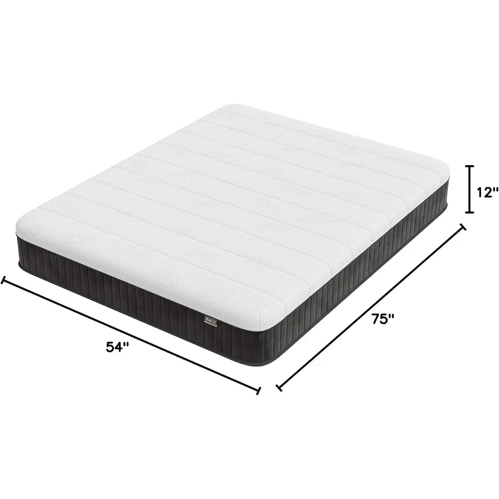 Firm Double Mattress, 12 Inch Memory Foam Full Size Mattress, Full Bed Mattress in a Box,Pressure Relief & Firm Mattress Double 2